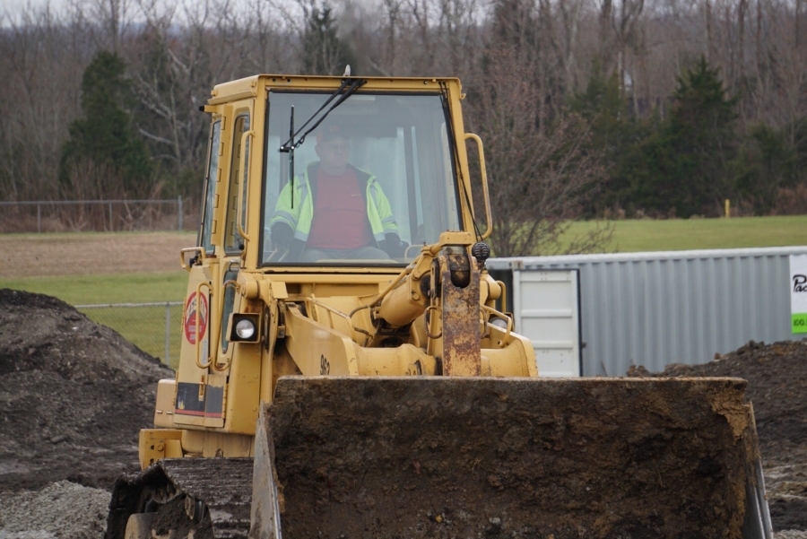 man in a bulldozer